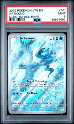 2025 POKEMON JTG EN-JOURNEY TOGETHER 161 ARTICUNO ILLUSTRATION RARE PSA 9 - Image 1