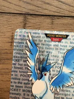 1996 Bandai Carddass Pokemon Articuno #144 Red Prism Holo Pocket Monsters - Image 5