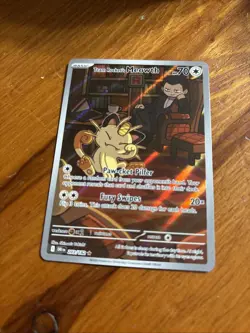 Pokemon TCG Destined Rivals English Holo Foil Full Art Team Rockets Meowth - Image 1