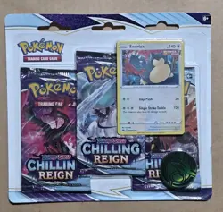 Pokemon Sword & Shield Chilling Reign Snorlax 3-Pack Blister Set Factory Sealed - Image 1