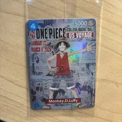 Monkey.D.Luffy One Piece US Voyage Rutgers Basketball Sealed Card and Poster - Image 3