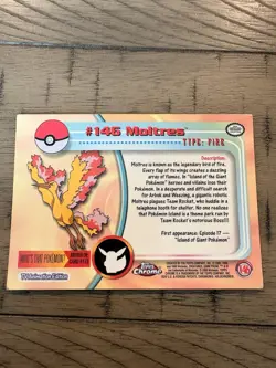 Moltres #146 2000 Topps Chrome Pokemon Card Holo Legendary Bird Light Play - Image 2
