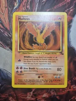 Moltres 27/62 Non Holo Rare Unlimited Fossil Pokemon Card LP/MP - Image 1