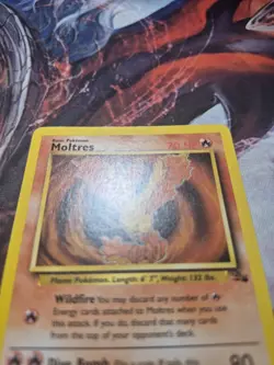 Moltres 27/62 Non Holo Rare Unlimited Fossil Pokemon Card LP/MP - Image 2