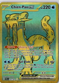 Chien-Pao EX 242/091 PAF Paldean Fates Holo Gold Hyper Rare NM Pokemon Card - Image 1