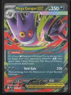 Mega Gengar ex Double Rare ME02: Phantasmal Flames 056/094 NM Pokemon Card - Image 1