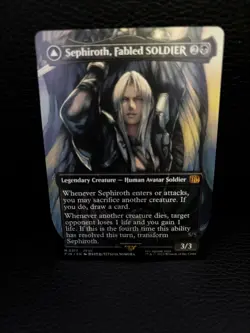 Magic the Gathering Final Fantasy Sephiroth Fabled Soldier Borderless Card - Image 1