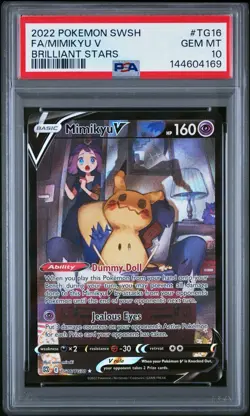 2022 POKEMON BRILLIANT STARS TG16 FULL ART MIMIKYU V BRILLIANT STARS PSA 10 - Image 1