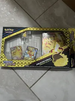 Pokemon Crown Zenith Pikachu V Vmax Premium Pin SWSH285 SWSH286 Jumbo Set W/ Box - Image 1