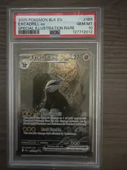 PSA 10 GEM MINT Excadrill Ex #168 Pokemon Blk En-Black Bolt - Image 1
