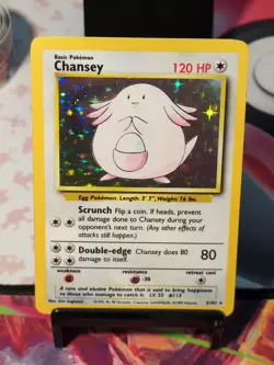 Pokemon Chansey Near Mint-NM+ 3/102 Base Set Holo 1999 WOTC - Image 1