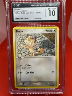2004 Meowth 69/112 EX Fire Red & Leaf Green CGC GEM MINT 10-Pokemon TCG Vintage - Image 1