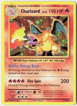 Pokemon *Charizard X1 Holo Rare* (MP) 11/108 XY - Evolutions - Image 1