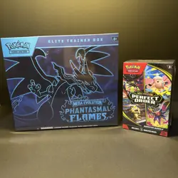 Pokemon TCG Phantasmal Flames ETB and Perfect Order booster bundle New Sealed - Image 1