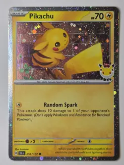 *STAMPED* Pikachu 051/162 Pokemon Day 2026 30th Anniversary Promo Cosmos Holo A - Image 1