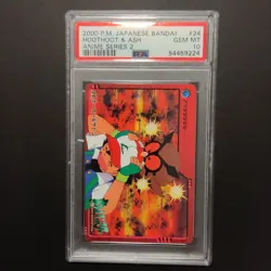 Pokemon Carddass Bandai Anime Collection PSA 10 Hoothoot & Ash #24 Series 2 GS - Image 1