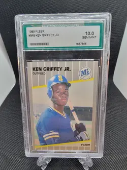 1989 Fleer #548 Ken Griffey Jr. Seattle Mariners RC Rookie HOF AGS MINT 10 🔥⚾ - Image 1