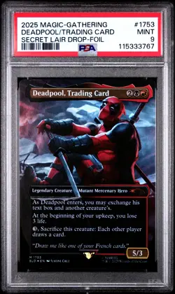 MTG Deadpool, Trading Card FOIL Secret Lair Drop (SLD) Mythic #1753 PSA 9 Mint - Image 1
