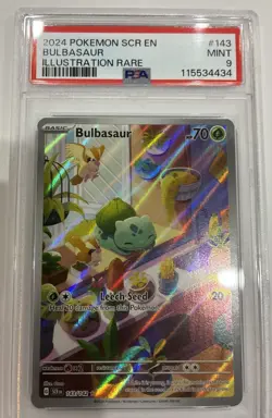 2024 Pokemon SCR EN Bulbasaur Illustration Rare PSA 9 - Image 1