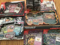 Pokemon Lot - Charizard EX, Team Rocket EX, Black/White Mini Tins, Paldean Fates - Image 1