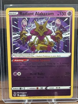 Pokemon Radiant Alakazam Silver Tempest Radiant Rare 59/195 NM - Image 1