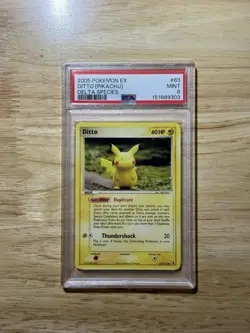 2005 POKEMON EX DELTA SPECIES #63 DITTO [PIKACHU] PSA 9 - Image 1