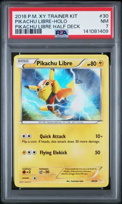 2016 POKEMON XY TRAINER KIT PIKACHU LIBRE HALF DECK #30 PIKACHU LIBRE-HOLO PSA 7 - Image 1