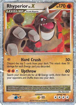 Rhyperior LV.X DP29 Holo Promo Diamond and Pearl Promos Pokemon Damaged - Image 1