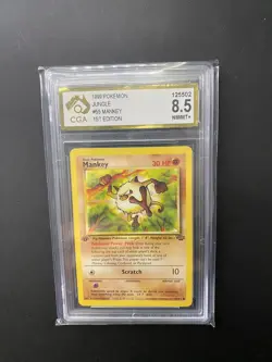 Pokemon TCG - Mankey 55/64 Jungle 1st Edition WOTC CGA 8.5 - Image 1