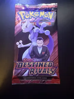 Pokemon TCG Scarlet & Violet Destined Rivals Booster Pack Mewtwo English 10 Car… - Image 1