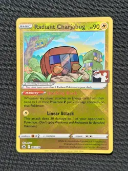 Radiant Charjabug 051/159 PLAY POKEMON PRIZE PACK STAMP Crown Zenith NEAR MINT - Image 1