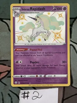 NM Galarian Rapidash - SV048/SV122 - Shiny Holo Rare Pokemon Shining Fates: - Image 1