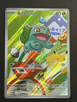 Pokemon Bulbasaur MEP Stamped Holo 80HP 037 Leech Seed Basic Plant - Image 1