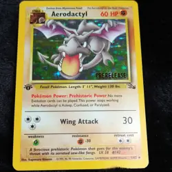 Pokemon TCG Aerodactyl Wotc Promo Prerelease Holo 01/62 Stage 60 HP English - Image 1