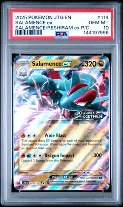 2025 POKEMON JTG EN-JOURNEY TOGETHER #114 SALAMENCE EX PSA 10 - Image 1