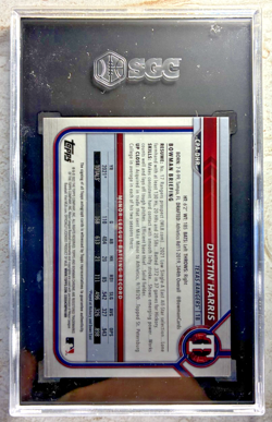 2022 Bowman Chrome Dustin Harris Auto Green Refractor #/99 SGC 10 AUTO 10 - Image 3