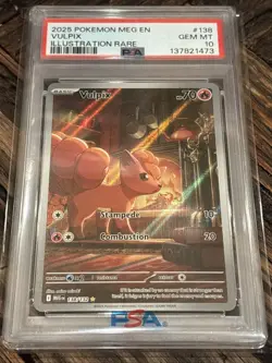 2025 POKEMON MEG EN-MEGA EVOLUTION ILLUSTRATION RARE #138 VULPIX PSA 10 - Image 1