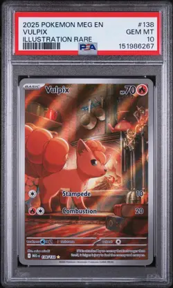 2025 POKEMON MEG EN-MEGA EVOLUTION ILLUSTRATION RARE #138 VULPIX PSA 10 - Image 1