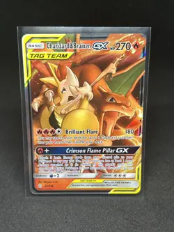 Charizard & Braixen GX 22/236 Cosmic Eclipse Full Art Ultra Rare Tag Team - Image 1