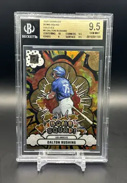 Dalton Rushing 2025 Donruss Bomb Squad Gold Ice /10 Gem Mint BGS 9.5 Dodgers - Image 1