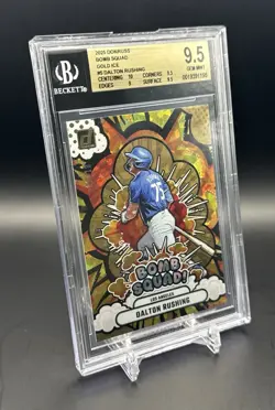 Dalton Rushing 2025 Donruss Bomb Squad Gold Ice /10 Gem Mint BGS 9.5 Dodgers - Image 2