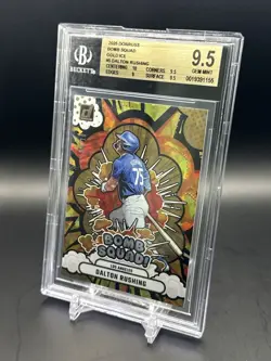 Dalton Rushing 2025 Donruss Bomb Squad Gold Ice /10 Gem Mint BGS 9.5 Dodgers - Image 3