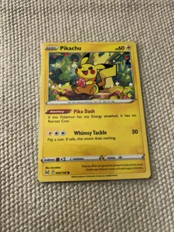 Pikachu 052/196 Lost Origin NM Regular Common Pokemon TCG - Image 1