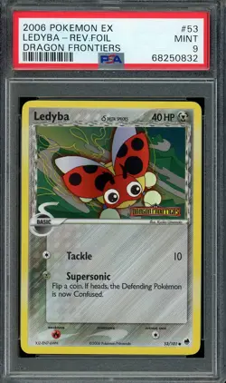 2006 PSA 9 Pokemon Ledyba Reverse Holo ex Dragon Frontiers 53/101 - Image 1