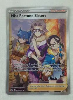 Miss Fortune Sisters (Full Art) 194/196 Lost Origin Ultra Rare Pokemon Card NM - Image 1