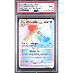 2022 POKEMON SWSH #175 FA/WHIMSICOTT VSTAR BRILLIANT STARS-SECRET MINT 9 - Image 1
