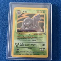 Pokemon TCG Muk Holo Rare Card 13/62 Fossil 1999 - Image 1