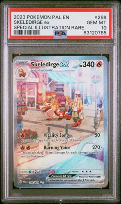 2023 Pokemon Paldea Evolved Skeledirge EX #258 PSA 10 - Image 1