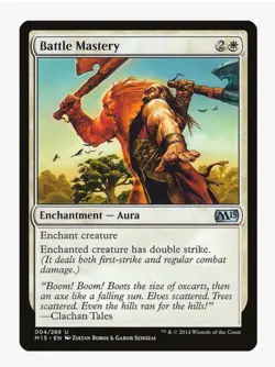 Battle Mastery | MTG M15 | Aura Double Strike Voltron EDH | LP - Image 1