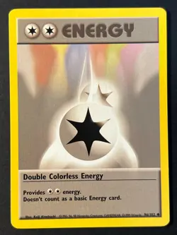 Double Colorless Energy 96/102 Base Set Pokemon Card LP + - Image 1